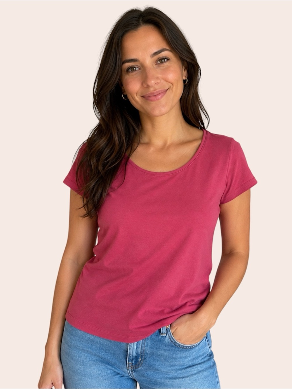 J. Jill Pima Cotton Crew Neck Tee Size S Pantone Loungewear Comfort Basics